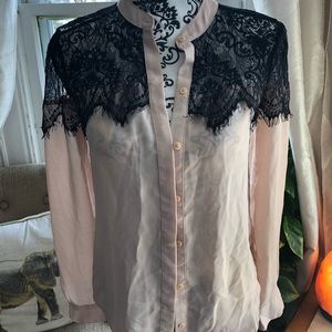 Sheer and lace blouse